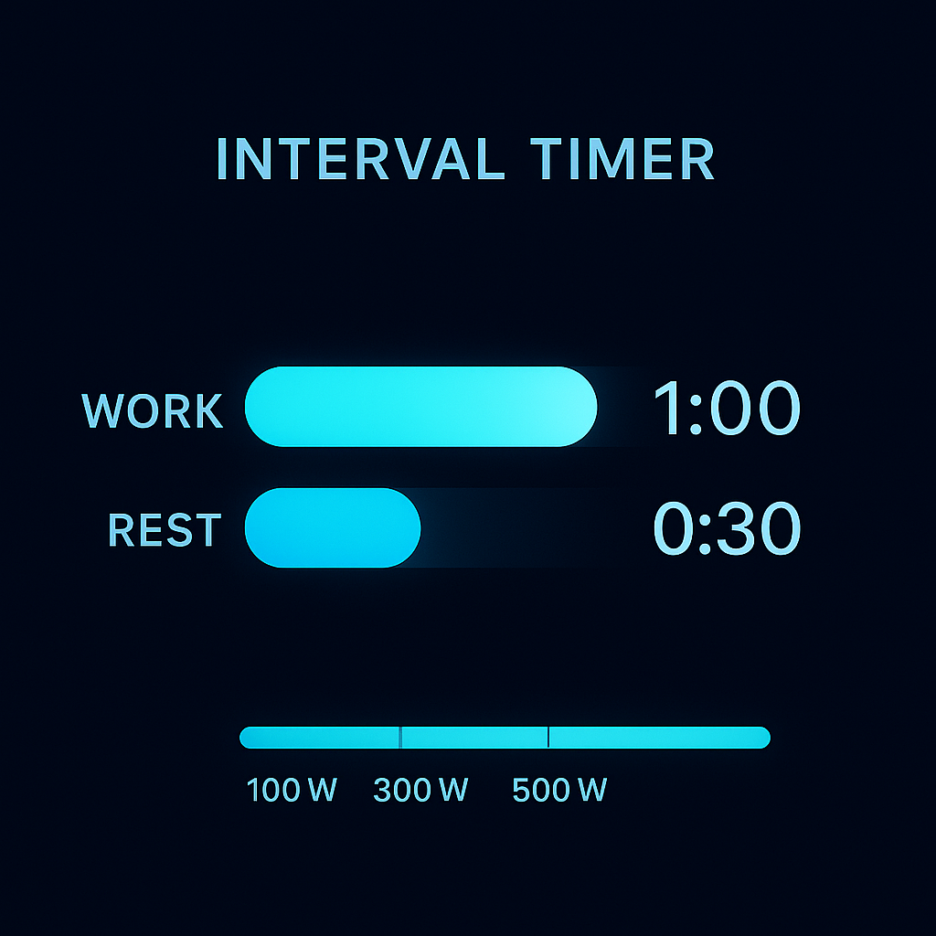 Interval timer visualization with stacked work and rest rings